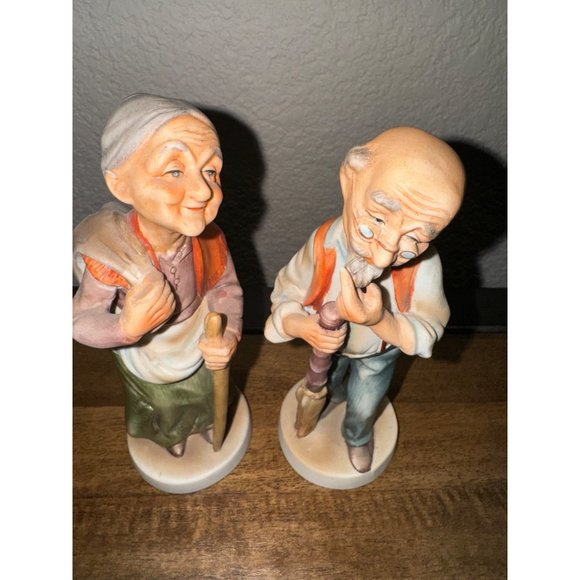 Vintage Dabs Japanese Asian Figurines of Old Man and Woman #D3058 - Picture 3 of 4